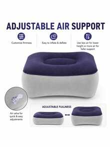Inflatable Ergonomic Foot Rest Pillow, Portable Soft Elevated Foot Stool Cushion, Lightweight Foot Support Pad For Office Desk Home Sofa Airplane Travel Relieve Leg Fatigue - Multicolor - View 5