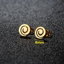 1 Pair Dainty Open‑Work Spiral Circle Stud Earrings Golden‑Tone ...