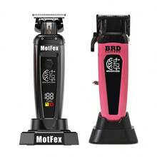 BRDCLIP Professional Hair Clipper KIT Adjustable Trimmer Cordless Hair Cutting Machine Digital Display Trimmer For Men Base Charger Hair Salon 116/BS-106B - Multicolor - View 17