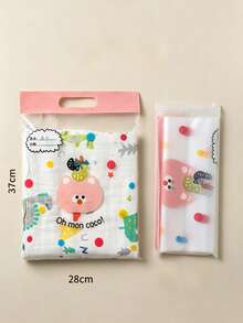 10pcs Transparent Plastic Storage Bags,Zipper Sealable,With Cute Animal Pattern,Reusable,For Travel,Baby Clothes,Home,Kidsroom,Bedroom Storage & Decor - Multicolor - View 10