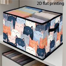 1pc Tropical Floral Pattern Collapsible Rectangular Storage Box, Storage Bin, Storage Basket, 2D Flat Print, Reinforced Double Handles, Great Helper For Home, Work, Halloween And Other Holiday Storage, Suitable For Clothing And Bedding Organization, Dorm Books And Various Items Storage And Classification, Also Perfect For Travel, Moving, Camping, Car Storage And Other Multi-Functional Uses. - Multicolor - View 7