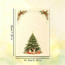 1 Set, Christmas Theme Printed Letter Paper, Suitable For Christmas Message Use, Colorful Cute Christmas Printed Letter Paper - Rectangle - View 13
