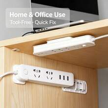 10/5 Wall Mounted Power Socket Hook - Hanging Socket Storage Rack - Space Saving Organizational Rack - Ideal For Kitchen, Bedroom, Bathroom, Office, Desk, Home Storage, Room Decoration, Kitchen Essentials, University Dormitory Essentials - Power Outlet Hook - View 2
