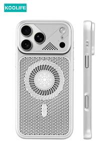 KOOLIFE 1pc Mixed Hard PC Back Shell Soft TPU Shock-Absorbing Phone Case, Skin-Friendly Touch Coating, Unique Large Lens Viewfinder Window, Snowflake Vortex Hollow Heat Dissipation, Supports Magnetic Wireless Charging, Full Coverage Shockproof Protective Case, Compatible With Iphone 18 Pro Max, 17, 17 Pro Max, 16 Pro, 15 Pro Max, 13 Pro, 15, 14, 14 Pro, 13 - Silver - View 18