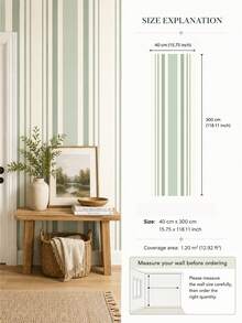 SUPSTICKER Matching Floral & Stripe Peel And Stick Wallpaper Collection, Self-Adhesive Removable Wallpaper For Living Room, Bedroom & Entryway, Choose Your Pattern - 1PC - View 18