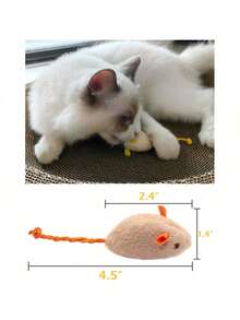 1pc Plush Doll, Realistic Simulation Mouse, Random Color, Suitable For Cat Lovers And Cat Moms, Dog Lovers And Dog Moms, Pet Doll For Cat/Dog Lovers. Happy Puppy, Having Fun Today! - Multi-color - View 4