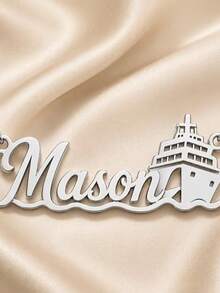 Personalized Custom Name Anchor Ship Necklace, Stainless Steel Pendant, Couple Commemorative Gift, Creative English Name Letter Necklace, Ocean Captain Sailor Style Jewelry, Birthday Gift, Anniversary, Friendship And Family Gift - Multicolor - View 7