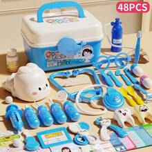 34/35/42/48/52pcs Kids Doctor Role Play Toy Set, Doctor Pretend Play Medical Kit With Realistic Stethoscope, Nurse Injection And Doctor Examination Medical Box, Educational Game Set, Christmas Gift Choice - Multicolor - View 8