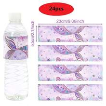 Stiker Botol Air Mineral Motif Putri Duyung Sempurna, Stiker Segel Persegi Panjang untuk Ulang Tahun, Pernikahan, Pesta Tema, dll. Stiker Plastik Kertas Dekorasi Botol Anggur - Putri duyung - View 8