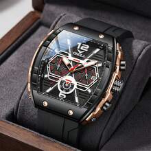 2026 New ONOLA Brand Quartz Watch, Multi-Function Chronograph Sports Watch, 30m Water Resistant, Barrel Shaped, Luminous Wristwatch - one-size - View 14