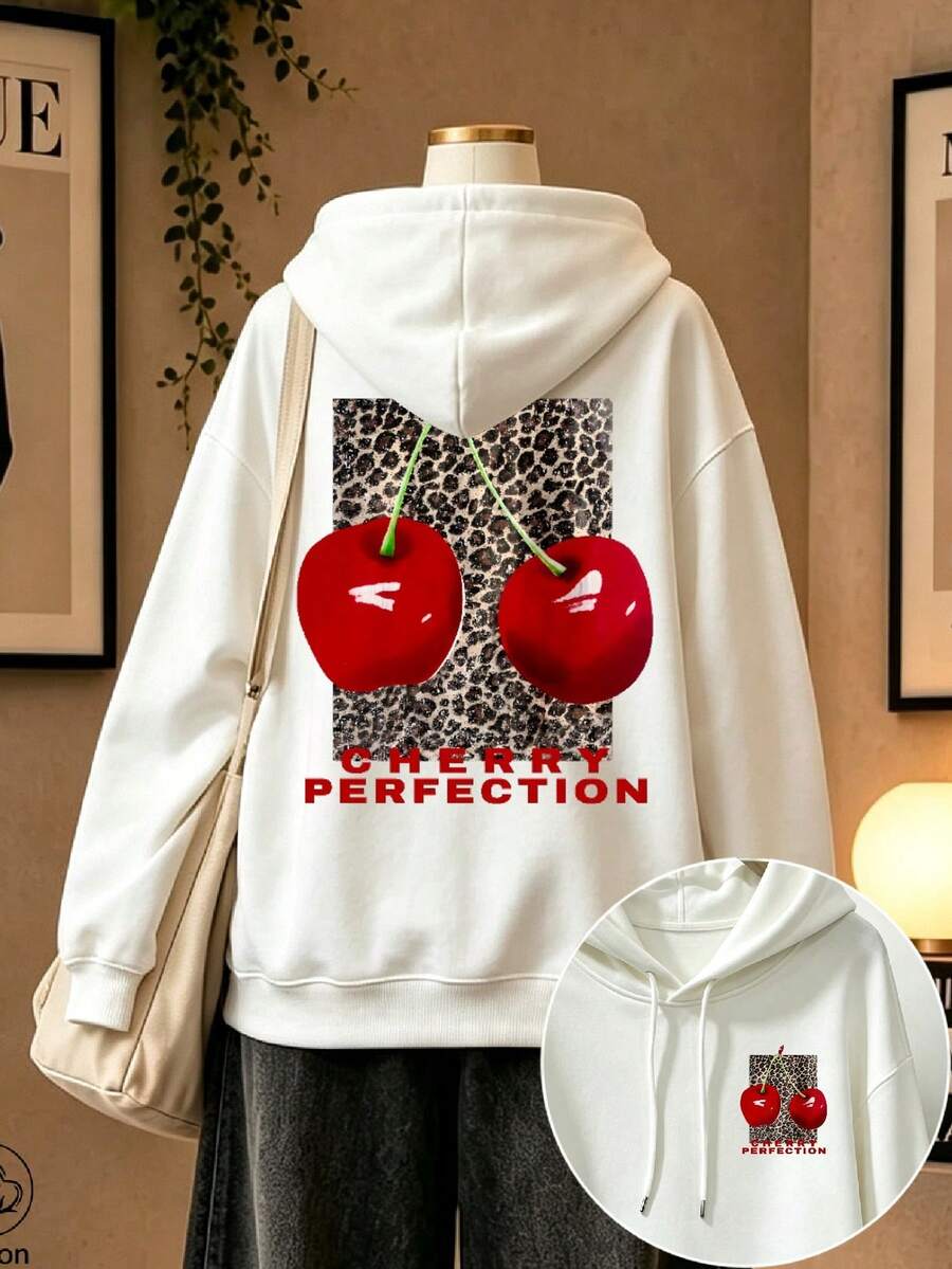 Women's Crewneck Sweatshirt, Travel Hoodie With Pockets, Cotton Top, Women's Autumn/Winter Basic Sweatshirt - White - View 1