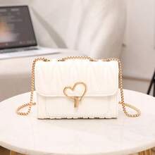 Heart Lock Small Square Bag 2026 Fashion Versatile Solid Color Diamond Quilted Embroidered Crossbody High Quality Shoulder Bag - Multicolor - View 9