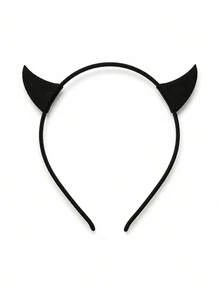1PC Halloween Dark Witch Punk Horn Headband Gothic Style Party Costume Hair Accessory Photo Prop Headpiece - Perfect Gift - Multicolor - View 5