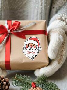 1/10/25/50/100pcs Customized Santa Claus Name Stickers, Personalized Christmas Gift Labels, Christmas Stickers, Customized Name Labels For Christmas, Used For Christmas Gift Packaging Decoration, Christmas Decoration, Personalized Gift Stickers Labels, Suitable For Friends And Family - Multi-color-name - View 2