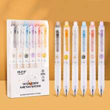 6 buah Pulpen Gel yang Dapat Dihapus 0,5mm, Ujung Pulpen Bola Ganda ST dengan Penghapus Terintegrasi, Aliran Tinta Halus dan Stabil, Garis Tulisan Lancar, Tidak Ada Tinta yang Terputus, Rasa Menulis yang Nyaman, Tidak Menggores Kertas, Penghapus Terintegrasi di Ujung, Tidak Perlu Membawa Penghapus Tambahan, Mudah Menghapus dan Memperbaiki Kesalahan, Koreksi Bersih dan Tanpa Jejak, Mudah Dimodifikasi dan Dihapus Tanpa Meninggalkan Bekas - A - View 1
