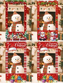 1 buah Bingkai Foto Liburan Natal, Topi Santa, Latar Belakang Cetak Hadiah Warna-warni, 60x120cm, Latar Belakang Stan Foto Poliester, Perlengkapan Pesta Natal, Dekorasi Tahun Baru - MultiWarna - View 1