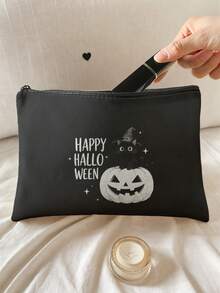 1pc, Makeup Bag, Multi-Scenario Universal, Extra Large Capacity, Ultra-Lightweight Portable, Versatile Practical, Halloween Pattern Print Toiletry Bag, Cosmetic Bag, Large Capacity Toiletry Bag, For Lipstick, Brushes, Skincare, Phone, Coins, Small Items, For Home, Gift, Vacation And Holiday Multi-Function Use Teenager Toiletry Storage Bag - Multicolor - View 10