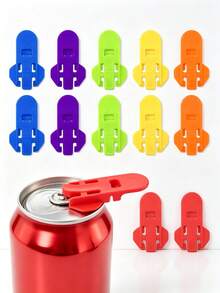 1/5pcs Colorful Can Opener And Leak-Proof Beverage Cap, One-Handed Operation Can Opener, Reusable Protective Cover, Suitable For Beer, Soda And Aluminum Cans, Perfect For Parties, Barbecues, Camping And Travel - Multicolor - View 4