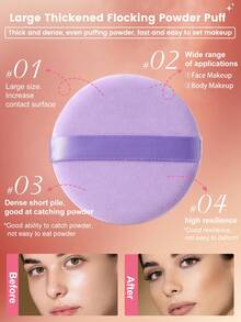 43Pcs/3pcs Purple Makeup Tool Kit Makeup Brushes Ultra Soft Cosmetic Sponges Triangle Powder Puffs Finger Puffs Bow Hairband For Foundation Concealer Powder Blending Professional Supplies - Purple - View 8