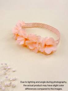 1pc Peach Flower Headband For Babies, Suitable For Daily Use, Baby Hair Accessory - Pink - View 8