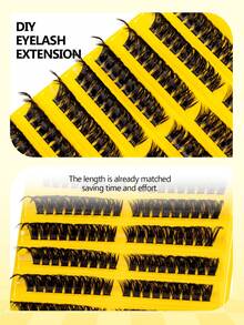 MEM A Set Of 180 Segmented D-Curl Individual False Eyelashes-Including Glue, Remover, And Tweezers-Perfect For DIY Application At Home; Creates A Thick, Voluminous Look That Effectively Enhances And Enlarges The Eyes. Ideal For Halloween. - Black - View 7