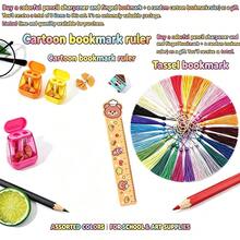 3pcs/Set (Random Pencil Sharpener + Random Tassel Bookmark + Random Cartoon Bookmark Ruler) Dual-Hole Pencil Sharpener Set, Random Color, Manual Pencil Sharpener, Suitable For School Classroom Art Supplies, Portable Pencil Sharpener, Compatible With Standard And Jumbo Pencils, Back To School/Halloween/Christmas Essential, Great Value Set/Limited Time Offer - 3-piece Set - View 3