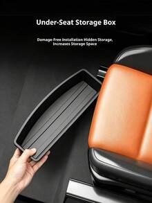 ABS Material Car Seat Under Storage Box, Suitable For Most Car Models, Can Organize Front And Rear Seat Space, With Hidden Tray, Efficiently Store Car Supplies, Can Be Used As Car Storage Rack - Multicolor - View 8