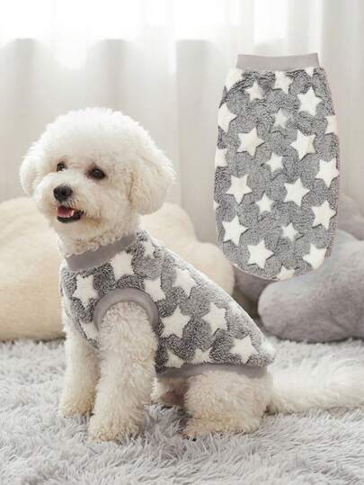 Pijama de felpa de poliéster cómoda y cálida para mascotas, adecuada para gatos, perros y mascotas pequeñas, ropa de dormir versátil para interior/exterior en otoño/invierno