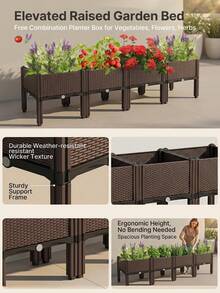 Outdoor Storage Box, Cabinet, And Shelf - 1 Pc Square Raised Planter Box - View 3