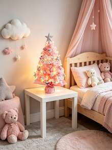 45cm Desktop Mini Christmas Tree, Artificial Small Christmas Tree With Star Top And Hanging Decorations, Home Office Christmas Party Tabletop Holiday Centerpiece (No Lights Included, Lights Need To Be Added Separately) - Multicolor - View 7