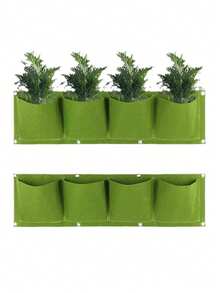 2pcs/Set Horizontal Pocket Balcony Planting Bag, Lightweight Wall-Mounted Planter, Includes Soil Rake, Space-Saving, Indoor/Outdoor Universal, Modern Hanging Flower Rack, Suitable For Balcony And Yard, Multi-Functional Herb And Vegetable Planting Bag - Multicolor - View 6