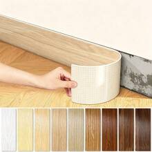 24pcs Faux Wood PVC Wood Grain Baseboard Stickers Self-Adhesive Wall Trim Decor Door Frame Edge Trim Door Casing - 24pcs Decorative Strips - View 11