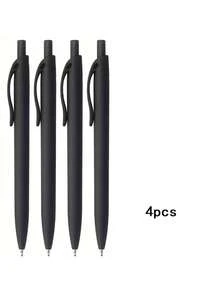 Black Round Head Retractable Pen, 1.0mm Medium Tip, Smooth Ink, Retractable And Super Practical! Minimalist Design, Smooth Writing, Black Ink Pen, Writing Pen, Diary Pen, Office, School Supplies, Retractable, Super Practical For Students, Teachers, Office And Business Use. - Multicolor - View 3