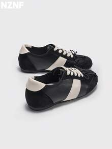 NZNF Premium Flat German Training Shoes For Women, New Autumn Versatile Sneakers To Match With Skirts - Black - View 1