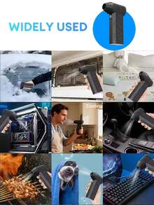 Mini Turbo Dust Blower Portable Electric Air Duster 3-Speed Adjustable Turbo Jet Fan LED Snow Blower Rechargeable Motor High-Speed Powerful Fan Suitable For Car, Computer, Keyboard, Home And Outdoor - A - View 8