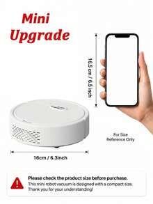 Mini Robot Vacuum Cleaner, Automatic Sweeping And Vacuuming Cleaning Machine, USB Rechargeable Floor Cleaning Robot, Suitable For Wooden Floors, Hard Floors And Daily Cleaning, Ideal For Pet Hair And Home Dust Cleaning - B - View 14