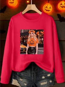 Custom Women's Crewneck Sweatshirt – Fall/Winter/Spring Top. Upload Your Own Images And Text To Create A Unique, Creative Top - Red - View 4