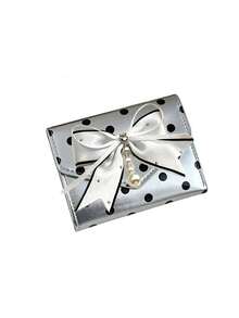 Pearl Bow Polka Dot Wallet, Fashionable Pu Small Wallet, Envelope Design Pu Leather Card Wallet, Id Card Storage Bag - Multicolor - View 12