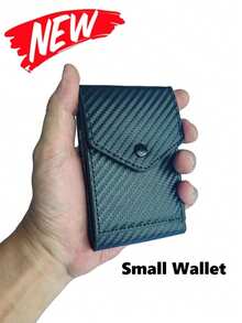 HOVI'S Men's Wallet & Card Holder 2 In 1 - Multi-Functional Organizer With Display Pocket, NEW Carbon Fiber Style - Orange - View 3