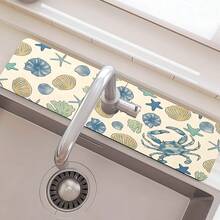 1 buah Alas Penyerap Keran Wastafel, Alas Drainase, Cocok untuk Wastafel Dapur, Kamar Mandi, Meja Dapur, Alas Drainase, Bahan Tanah Diatom, Dapat Dipotong, Alas Cepat Kering - MultiWarna - View 5