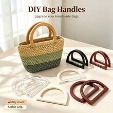 1/2/4 cái phụ kiện thay thế tay cầm túi, nhiều màu đa năng, phù hợp cho túi bãi biển handmade, túi xách móc len, tự làm túi xách, tay cầm túi, tay cầm nhựa resin - nhiều màu - Xem 2