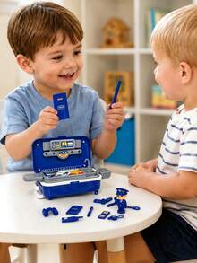 Police Storage Box - Kids Role Play Toy, Children's Tool Set With Workbench, DIY Police Toy Set. - Multicolor - View 2