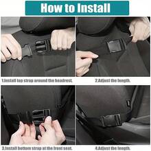 Car Seat Back Storage Organizer (With Mesh Pockets), Black Polyester Material - A - View 4