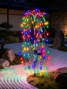 4pcs Solar Powered Ground Stake Firework Lights (200/160/100 LED), Christmas Garden Landscape Lights, Solar Fireworks Lights, 8 Lighting Modes, Suitable For Christmas, Garden, Home, Wedding, Lawn And Party Decoration - Solar Firecracker Lights - View 1