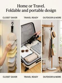 1pc Multi-Functional Baseball Cap Storage Rack (Includes 8 Clips), Foldable Hanging Storage Can Hold 8 Hats, Hat Storage, Suitable For Closet And Cabinet Doors, Can Be Hung On Doors Or Walls As A Hat Storage Rack, Christmas Home Decor, Suitable For Baseball Caps, Knit Hats, Swim Caps And Other Types Of Hats, Essential Life Item, Home Supplies, Bathroom Accessories - Multicolor - View 8