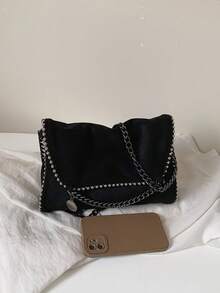 Women's Fashion New Solid Color Rivet Mini Shoulder Crossbody Bag Niche Design Wallet - Black - View 11