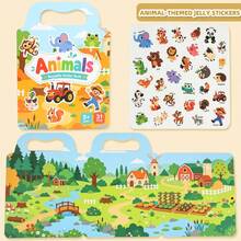 Portable Handheld Children's Jelly Sticker Book, Animal Space Transportation Dinosaur Multi-Theme, Reusable Bubble Stickers, Quiet Busy Sticker Book, Fun Scene DIY Game, Early Education, Improve Concentration, Suitable For Boys And Girls Aged 3+ Birthday Holiday Gift - Multicolor - View 18