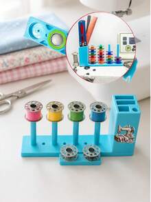 Multifunctional Magnetic Tool Holder Storage Box With Sewing Machine Pattern,Equipped With A Bobbin,Suitable For Sewing Machine Thread Spools, Screwdrivers, With Colorful Knob, No Installation Required, Convenient Storage, Sewing Machine Accessory - B - View 9