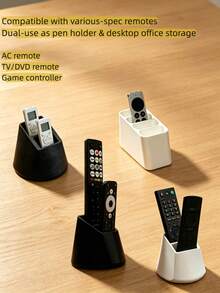 1個 2/3/4格遙控器收納盒，適用於電視、冷氣與遊戲機遙控器，可用於客廳或臥室桌面收納，居家裝飾遙控器收納盒，萬聖節、聖誕節 - 多色 - 查看 4