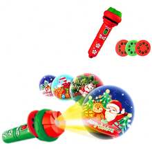 1pc Kids Christmas Projection Flashlight, 24 Patterns 2-In-1 Projection Flashlight, Santa Claus Christmas Slide Projector, Educational Toy, Christmas Stocking Filler Gift, Suitable For Children - Multicolor - View 6